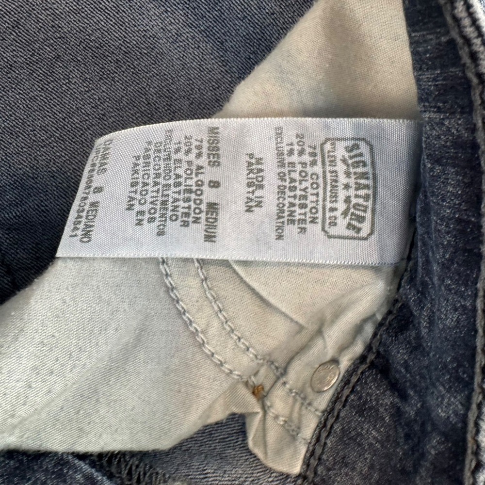 Signature by Levi Strauss & Co The Skinny Blue Jeans Womens Size 8 Medium Wash - Picture 7 of 8